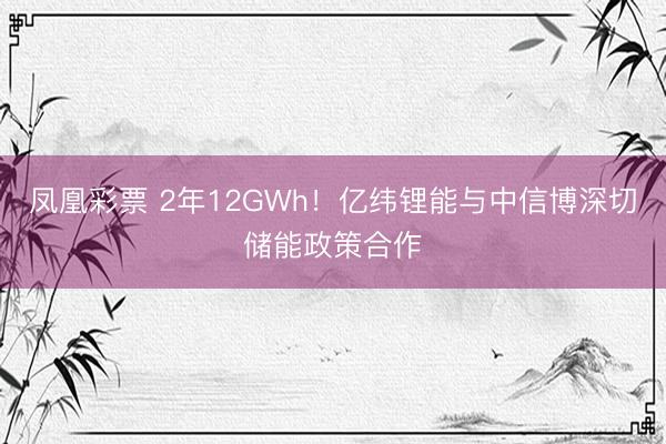 凤凰彩票 2年12GWh!亿纬锂能与中信博深切储能政策合作