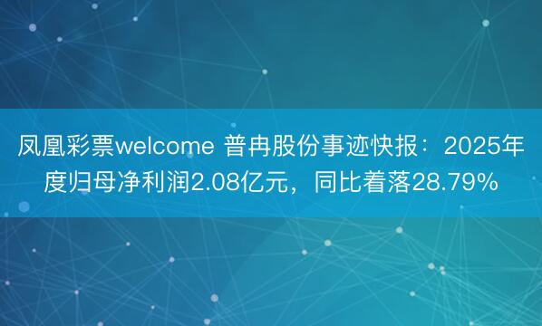 凤凰彩票welcome 普冉股份事迹快报：2025年度归母净利润2.08亿元，同比着落28.79%
