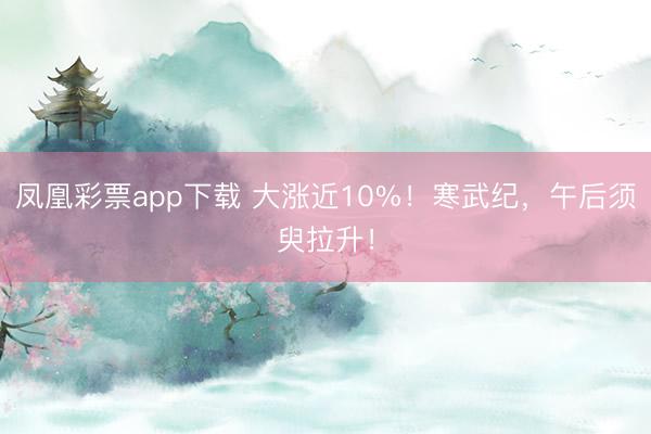 凤凰彩票app下载 大涨近10%！寒武纪，午后须臾拉升！