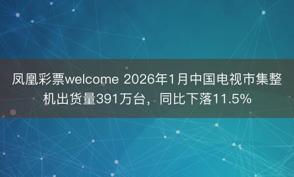 凤凰彩票welcome 2026年1月中国电视市集整机出货量391万台，同比下落11.5%