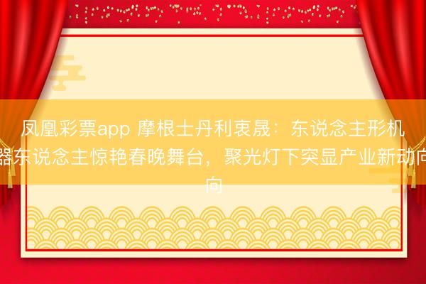 凤凰彩票app 摩根士丹利衷晟:东说念主形机器东说念主惊艳春晚舞台,聚光灯下突显产业新动向